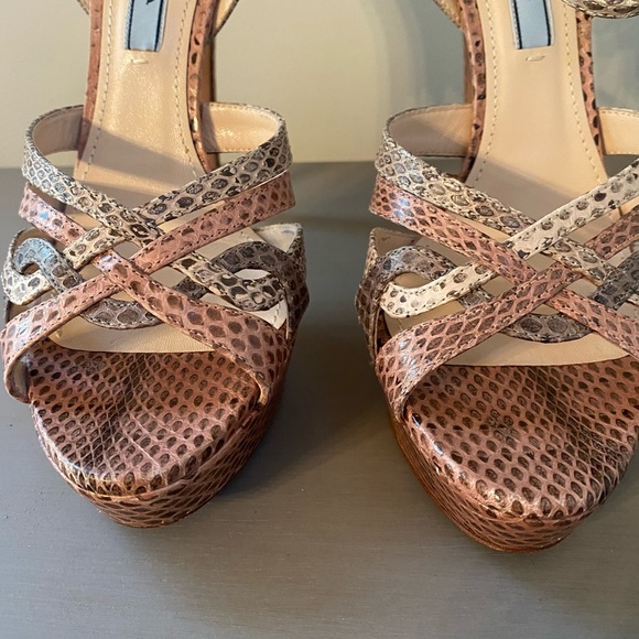 Prada Snake Print Open Toe Heels size 7 - Picture 2 of 7